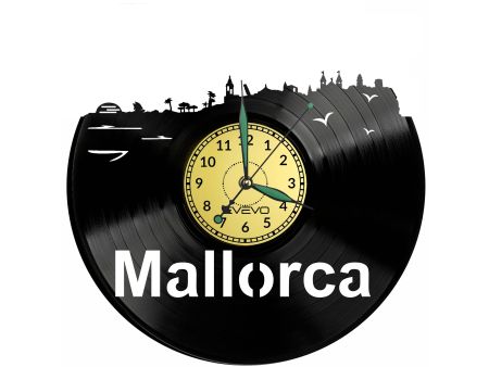 Mallorca Vinyl Zegar Ścienny Płyta Winylowa Nowoczesny Dekoracyjny Na Prezent Urodziny