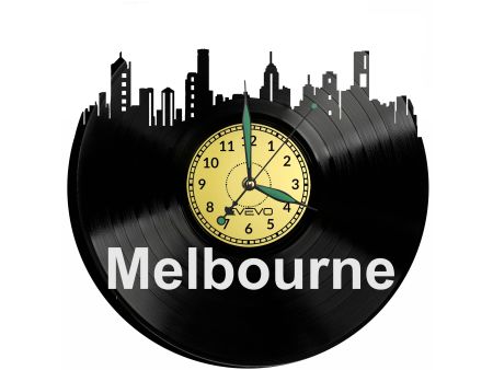 Melbourne Vinyl Zegar Ścienny Płyta Winylowa Nowoczesny Dekoracyjny Na Prezent Urodziny