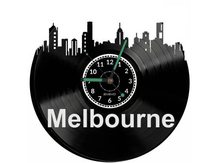 Melbourne Vinyl Zegar Ścienny Płyta Winylowa Nowoczesny Dekoracyjny Na Prezent Urodziny