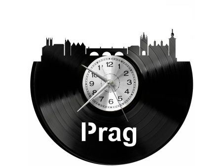 Prag Vinyl Zegar Ścienny Płyta Winylowa Nowoczesny Dekoracyjny Na Prezent Urodziny