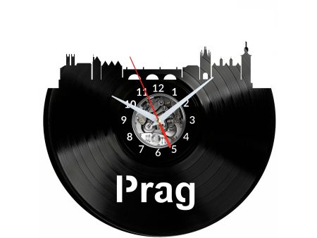 Prag Vinyl Zegar Ścienny Płyta Winylowa Nowoczesny Dekoracyjny Na Prezent Urodziny