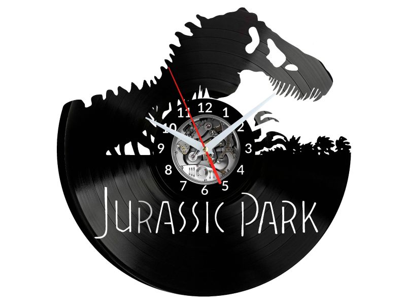 Jurassic Park Vinyl Zegar Ścienny Płyta Winylowa Nowoczesny Dekoracyjny Na Prezent Urodziny