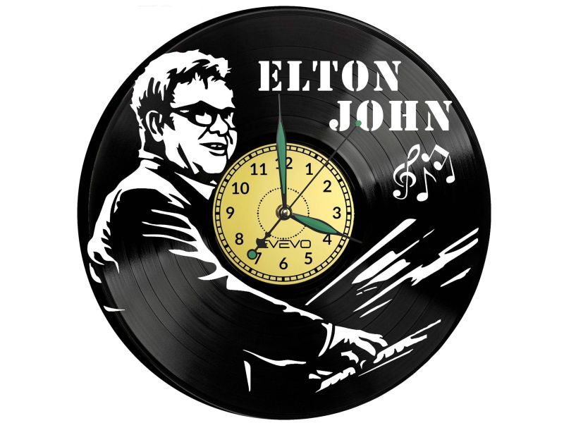 Elton John Vinyl Zegar Ścienny Płyta Winylowa Nowoczesny Dekoracyjny Na Prezent Urodziny