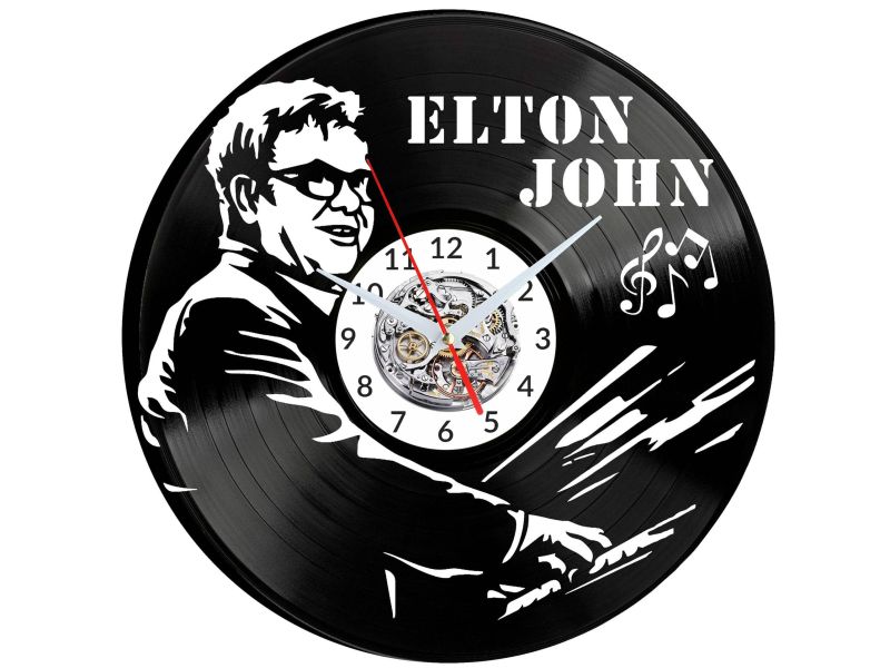 Elton John Vinyl Zegar Ścienny Płyta Winylowa Nowoczesny Dekoracyjny Na Prezent Urodziny