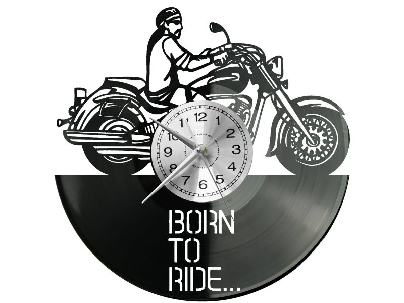 Born To Ride Motor Vinyl Zegar Ścienny Płyta Winylowa Nowoczesny Dekoracyjny Na Prezent Urodziny