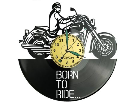 Born To Ride Motor Vinyl Zegar Ścienny Płyta Winylowa Nowoczesny Dekoracyjny Na Prezent Urodziny