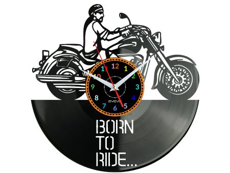 Born To Ride Motor Vinyl Zegar Ścienny Płyta Winylowa Nowoczesny Dekoracyjny Na Prezent Urodziny