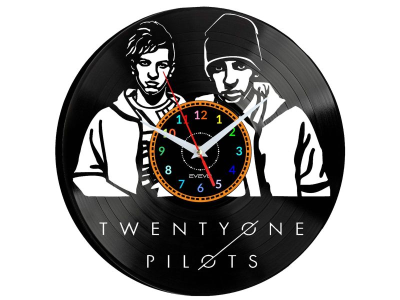 Twenty One Pilots Vinyl Zegar Ścienny Płyta Winylowa Nowoczesny Dekoracyjny Na Prezent Urodziny