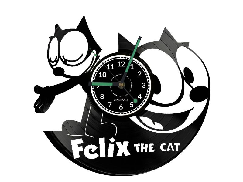 Felix The Cat Vinyl Zegar Ścienny Płyta Winylowa Nowoczesny Dekoracyjny Na Prezent Urodziny