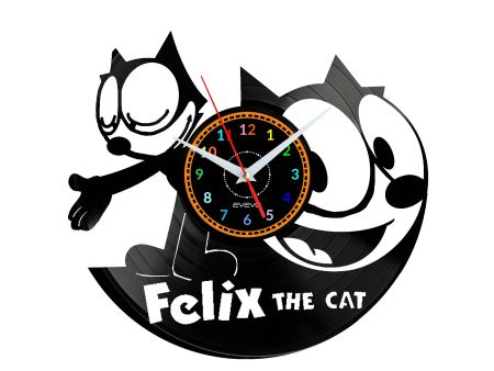 Felix The Cat Vinyl Zegar Ścienny Płyta Winylowa Nowoczesny Dekoracyjny Na Prezent Urodziny