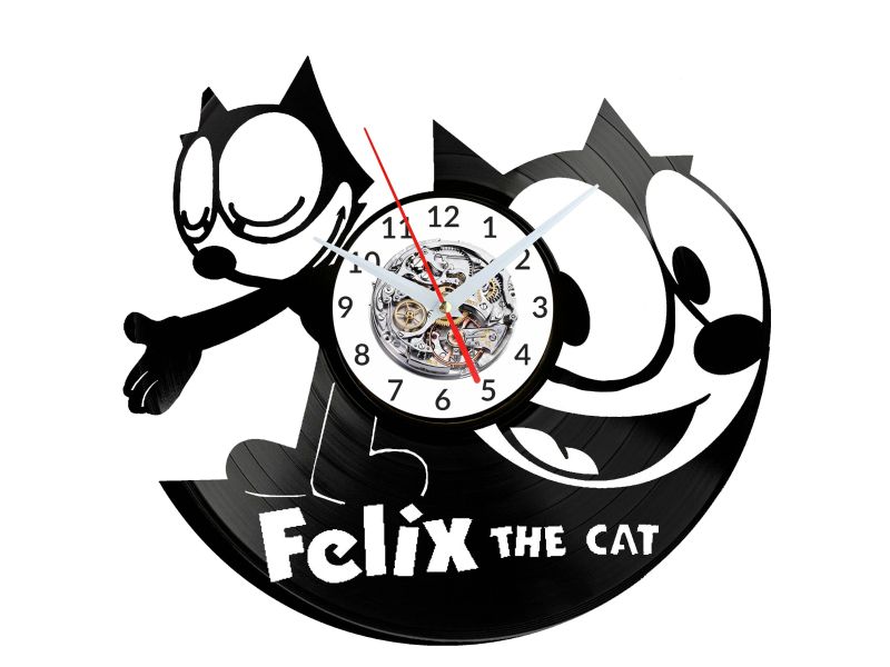 Felix The Cat Vinyl Zegar Ścienny Płyta Winylowa Nowoczesny Dekoracyjny Na Prezent Urodziny