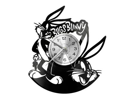 Królik Bugs Bunny  Vinyl Zegar Ścienny Płyta Winylowa Nowoczesny Dekoracyjny Na Prezent Urodziny