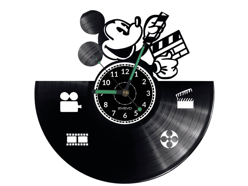 Myszka Mickey Mouse Vinyl Zegar Ścienny Płyta Winylowa Nowoczesny Dekoracyjny Na Prezent Urodziny