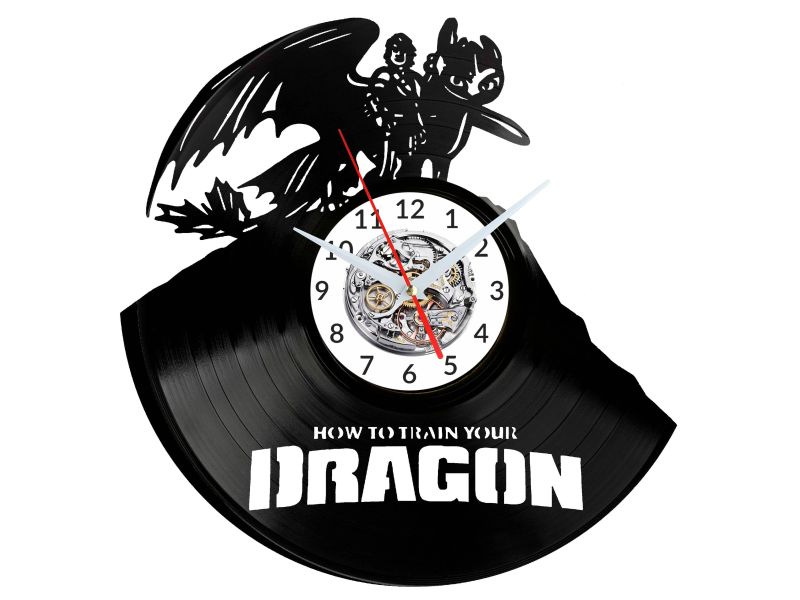 How To Train Your Dragon Vinyl Zegar Ścienny Płyta Winylowa Nowoczesny Dekoracyjny Na Prezent Urodziny