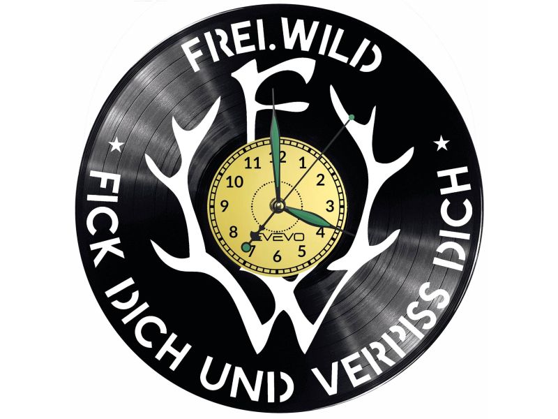 Frei.Wild Vinyl Zegar Ścienny Płyta Winylowa Nowoczesny Dekoracyjny Na Prezent Urodziny