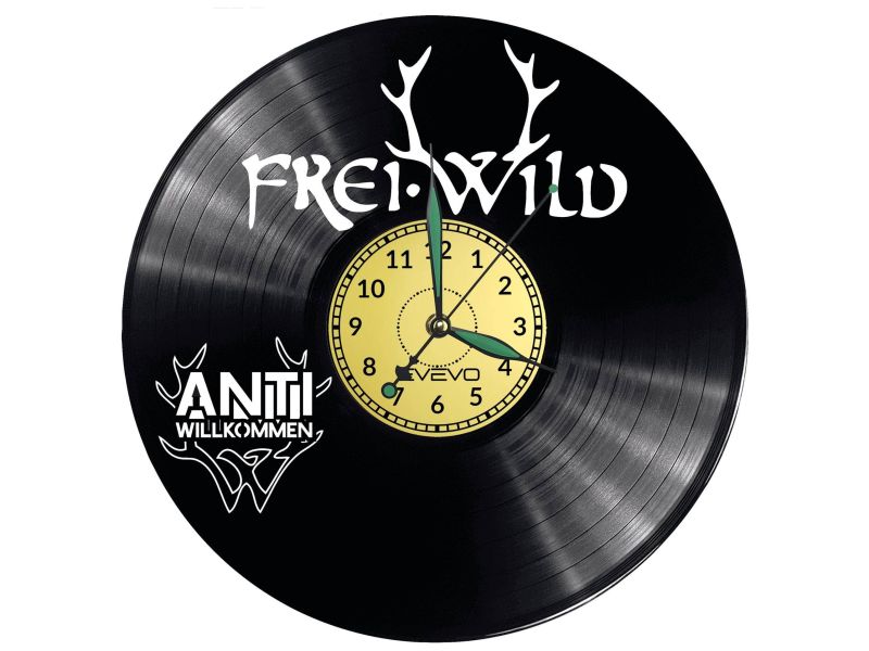 Frei.Wild Vinyl Zegar Ścienny Płyta Winylowa Nowoczesny Dekoracyjny Na Prezent Urodziny