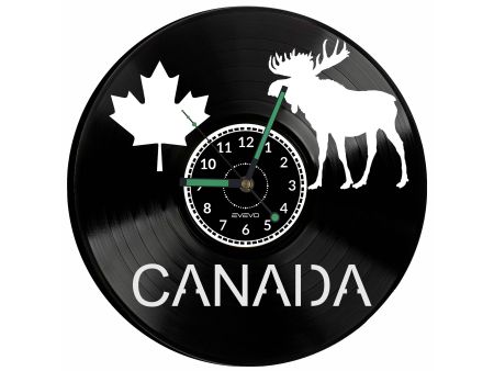 Canada Vinyl Zegar Ścienny Płyta Winylowa Nowoczesny Dekoracyjny Na Prezent Urodziny