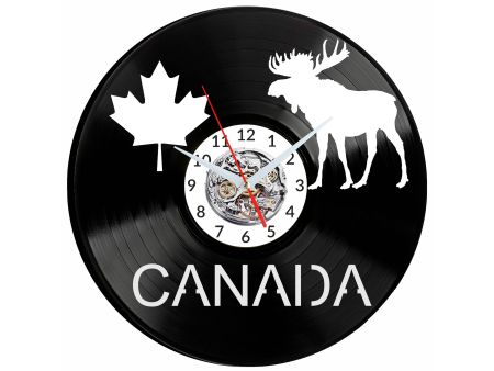 Canada Vinyl Zegar Ścienny Płyta Winylowa Nowoczesny Dekoracyjny Na Prezent Urodziny