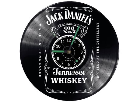 Jack Daniels  Vinyl Zegar Ścienny Płyta Winylowa Nowoczesny Dekoracyjny Na Prezent Urodziny