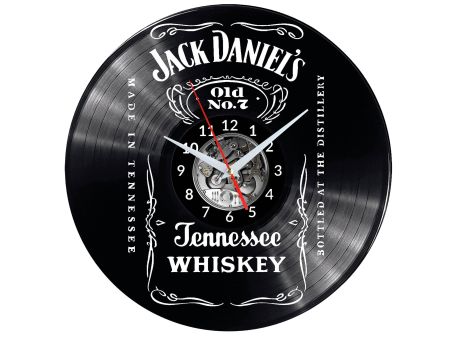 Jack Daniels  Vinyl Zegar Ścienny Płyta Winylowa Nowoczesny Dekoracyjny Na Prezent Urodziny