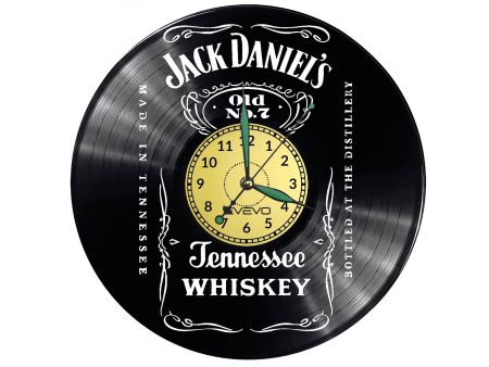 Jack Daniels  Vinyl Zegar Ścienny Płyta Winylowa Nowoczesny Dekoracyjny Na Prezent Urodziny