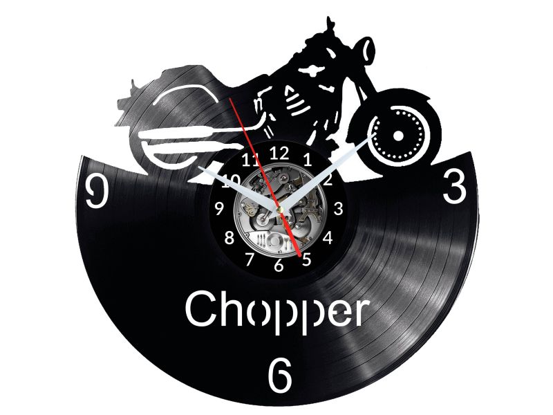 Chopper Motor Vinyl Zegar Ścienny Płyta Winylowa Nowoczesny Dekoracyjny Na Prezent Urodziny