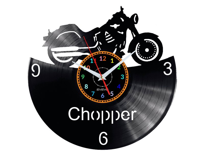 Chopper Motor Vinyl Zegar Ścienny Płyta Winylowa Nowoczesny Dekoracyjny Na Prezent Urodziny