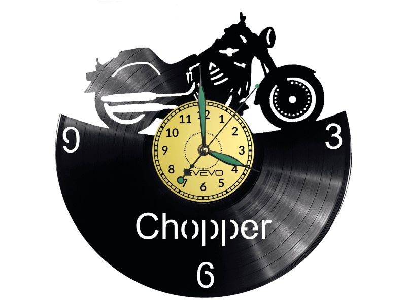 Chopper Motor Vinyl Zegar Ścienny Płyta Winylowa Nowoczesny Dekoracyjny Na Prezent Urodziny