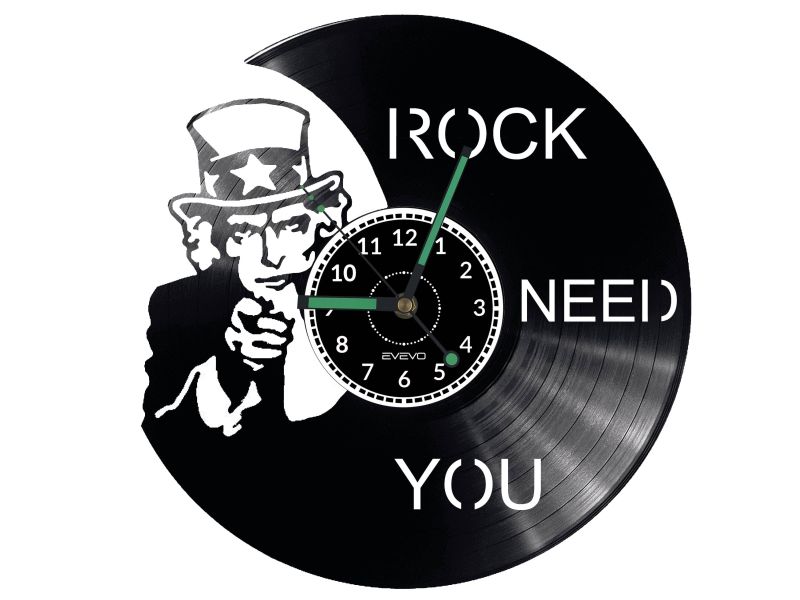 Rock Need You Vinyl Zegar Ścienny Płyta Winylowa Nowoczesny Dekoracyjny Na Prezent Urodziny