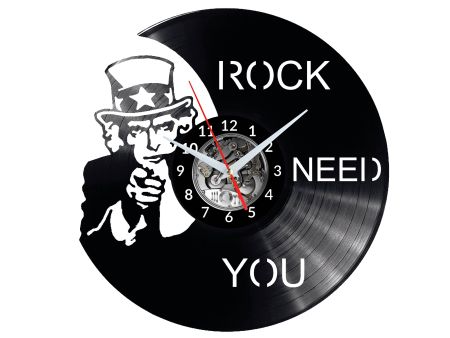 Rock Need You Vinyl Zegar Ścienny Płyta Winylowa Nowoczesny Dekoracyjny Na Prezent Urodziny