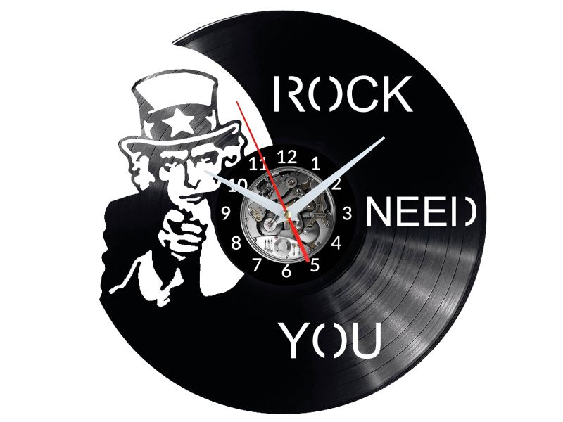 Rock Need You Vinyl Zegar Ścienny Płyta Winylowa Nowoczesny Dekoracyjny Na Prezent Urodziny