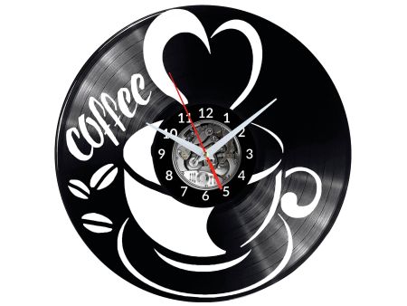 Coffee Vinyl Zegar Ścienny Płyta Winylowa Nowoczesny Dekoracyjny Na Prezent Urodziny