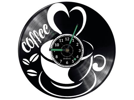 Coffee Vinyl Zegar Ścienny Płyta Winylowa Nowoczesny Dekoracyjny Na Prezent Urodziny