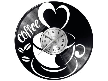 Coffee Vinyl Zegar Ścienny Płyta Winylowa Nowoczesny Dekoracyjny Na Prezent Urodziny