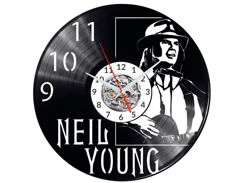 Neil Young Vinyl Zegar Ścienny Płyta Winylowa Nowoczesny Dekoracyjny Na Prezent Urodziny