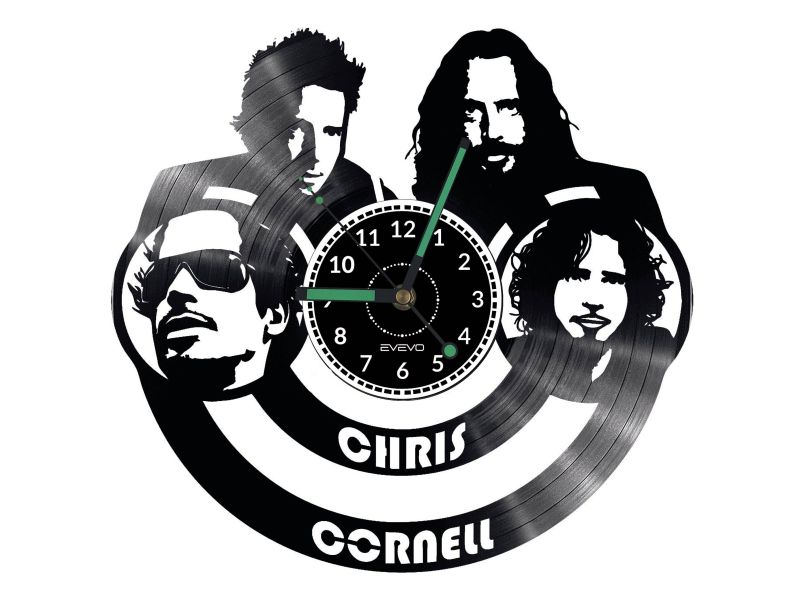 Chris Cornell Vinyl Zegar Ścienny Płyta Winylowa Nowoczesny Dekoracyjny Na Prezent Urodziny