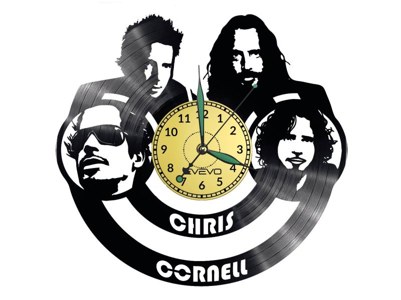 Chris Cornell Vinyl Zegar Ścienny Płyta Winylowa Nowoczesny Dekoracyjny Na Prezent Urodziny