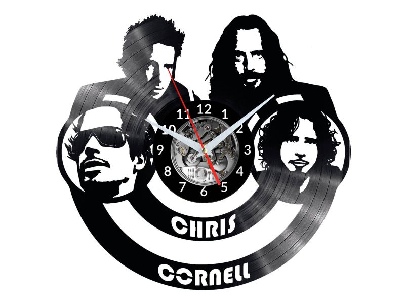 Chris Cornell Vinyl Zegar Ścienny Płyta Winylowa Nowoczesny Dekoracyjny Na Prezent Urodziny