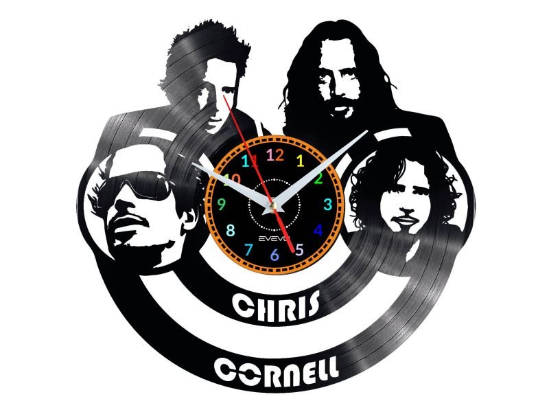 Chris Cornell Vinyl Zegar Ścienny Płyta Winylowa Nowoczesny Dekoracyjny Na Prezent Urodziny