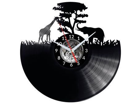 Afryka Savana Vinyl Zegar Ścienny Płyta Winylowa Nowoczesny Dekoracyjny Na Prezent Urodziny