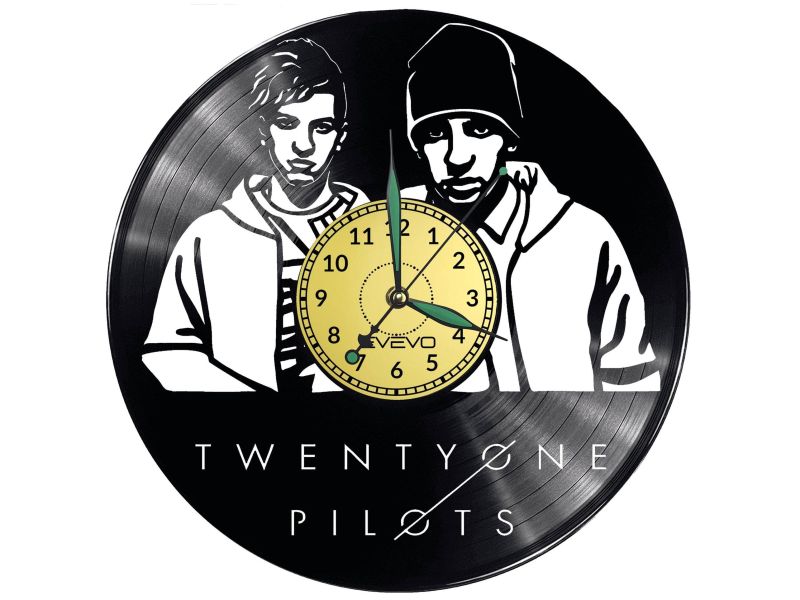 Twenty One Pilots Vinyl Zegar Ścienny Płyta Winylowa Nowoczesny Dekoracyjny Na Prezent Urodziny