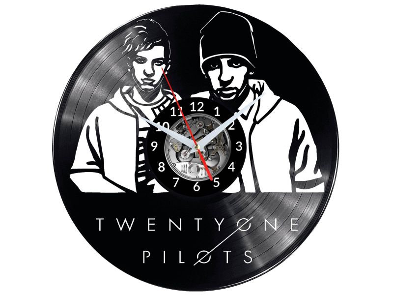 Twenty One Pilots Vinyl Zegar Ścienny Płyta Winylowa Nowoczesny Dekoracyjny Na Prezent Urodziny