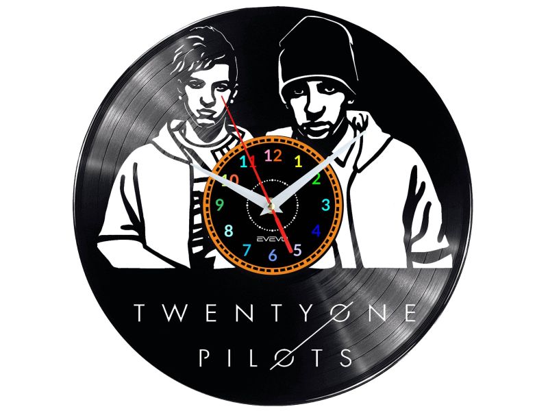 Twenty One Pilots Vinyl Zegar Ścienny Płyta Winylowa Nowoczesny Dekoracyjny Na Prezent Urodziny