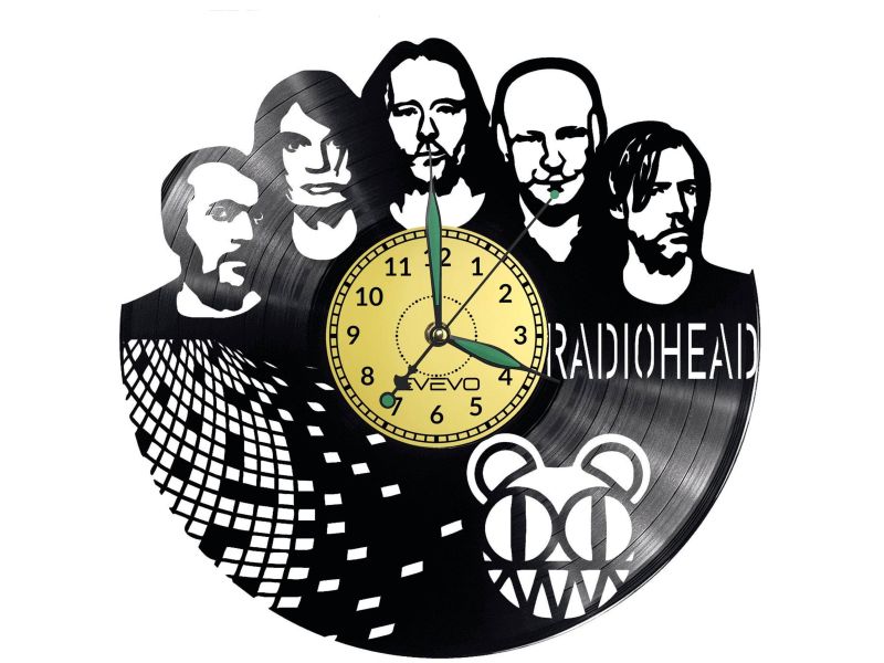 Radiohead Vinyl Zegar Ścienny Płyta Winylowa Nowoczesny Dekoracyjny Na Prezent Urodziny