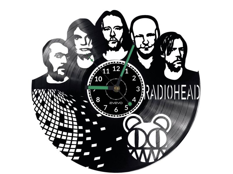 Radiohead Vinyl Zegar Ścienny Płyta Winylowa Nowoczesny Dekoracyjny Na Prezent Urodziny