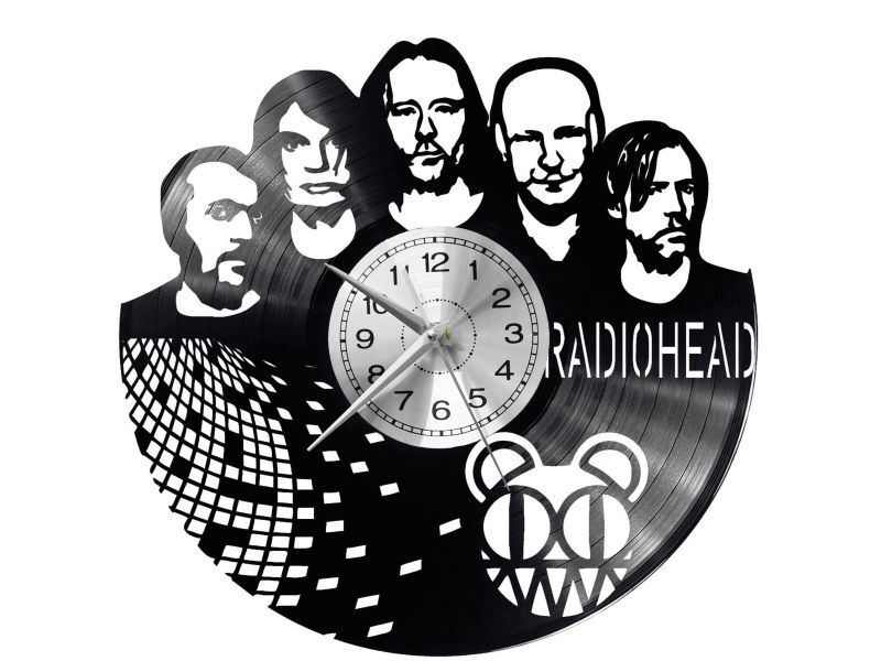 Radiohead Vinyl Zegar Ścienny Płyta Winylowa Nowoczesny Dekoracyjny Na Prezent Urodziny