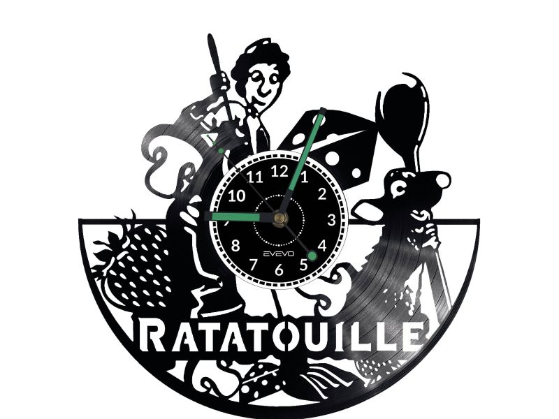 Ratatouille Vinyl Zegar Ścienny Płyta Winylowa Nowoczesny Dekoracyjny Na Prezent Urodziny