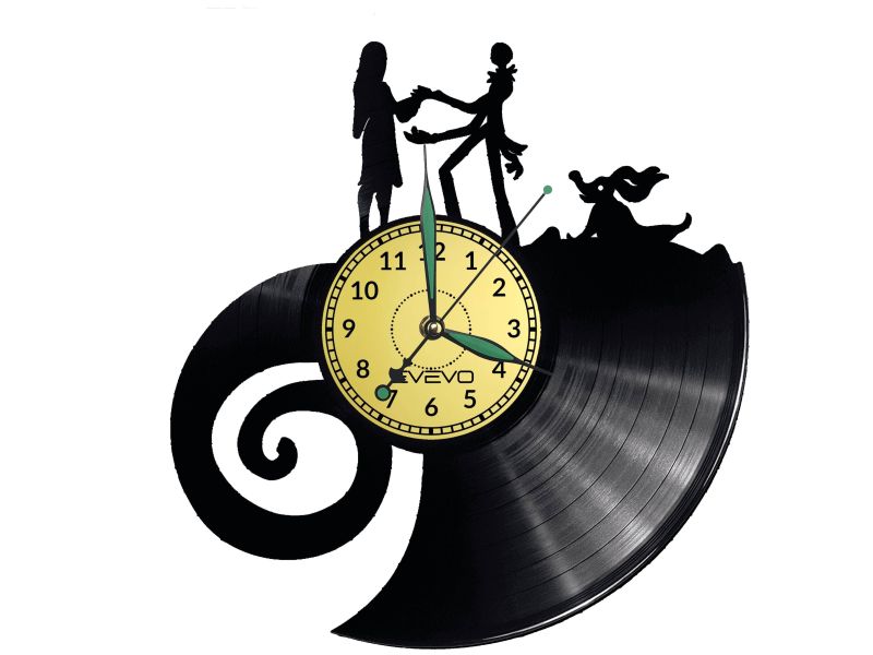 Nightmare Before Christmas Vinyl Zegar Ścienny Płyta Winylowa Nowoczesny Dekoracyjny Na Prezent Urodziny