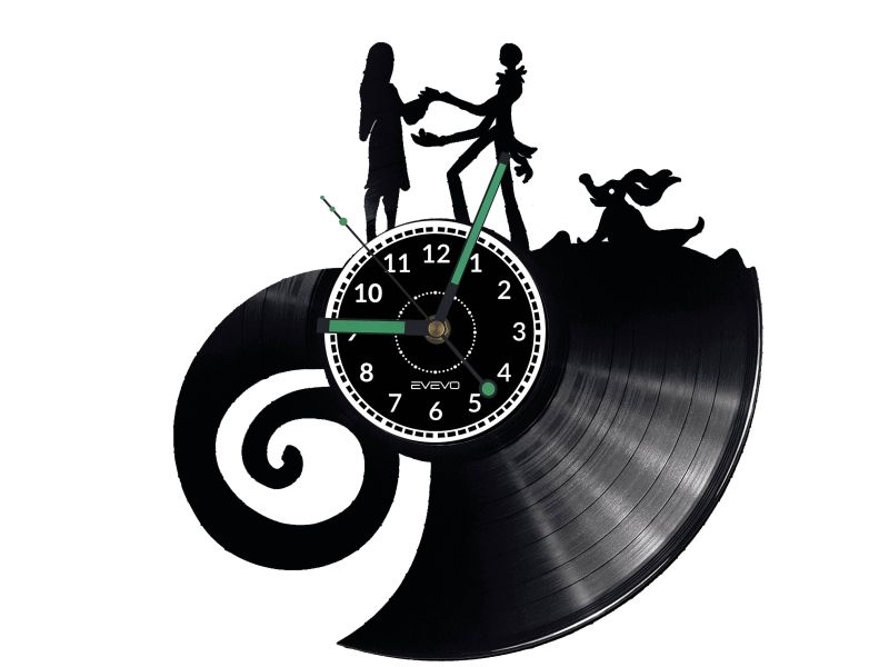 Nightmare Before Christmas Vinyl Zegar Ścienny Płyta Winylowa Nowoczesny Dekoracyjny Na Prezent Urodziny