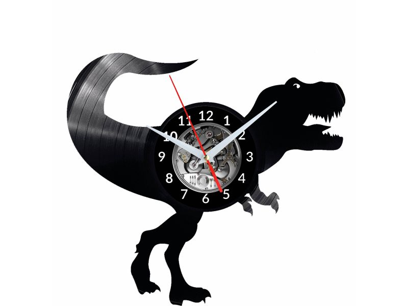 Dinozaur Vinyl Zegar Ścienny Płyta Winylowa Nowoczesny Dekoracyjny Na Prezent Urodziny